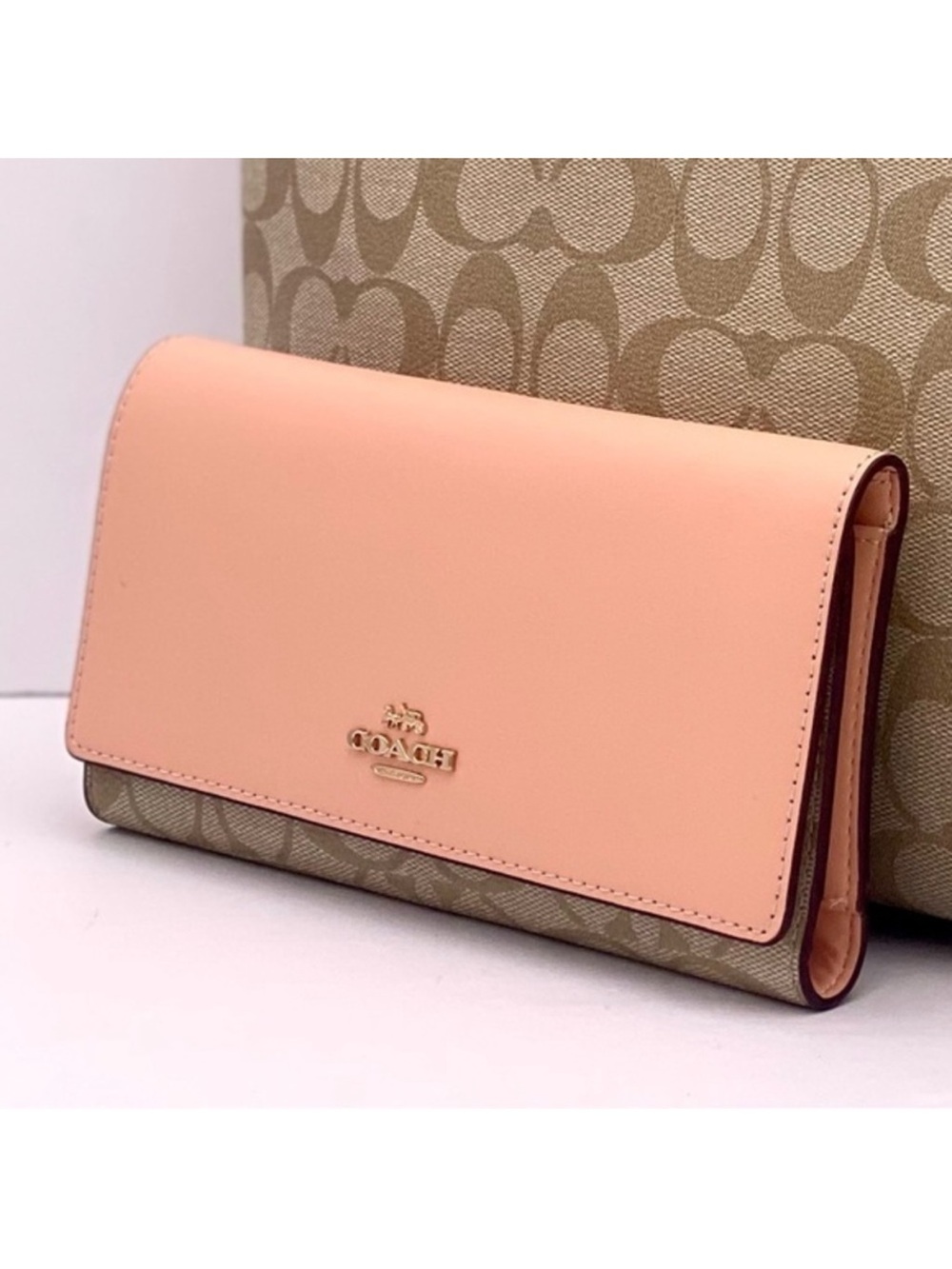 Coach Slim Trifold Wallet In Signature Canvas